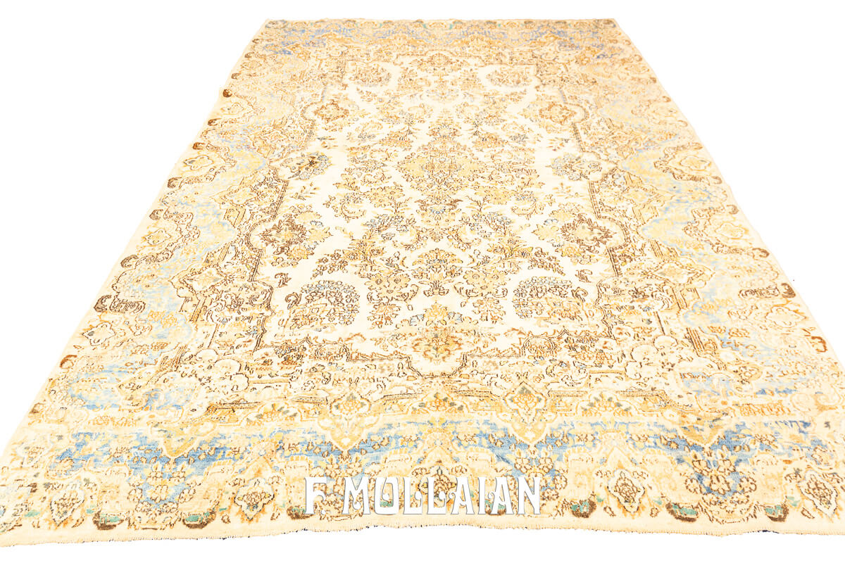 Antique Kerman Rug White Field Color n°:52728641